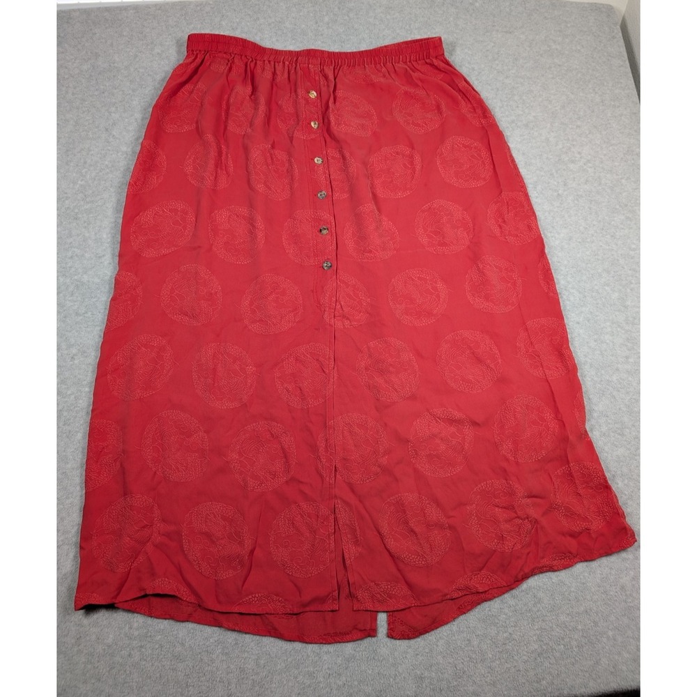 Citron Santa Monica Women Skirt 3X Silk Textured Medallion Embossed Aline
